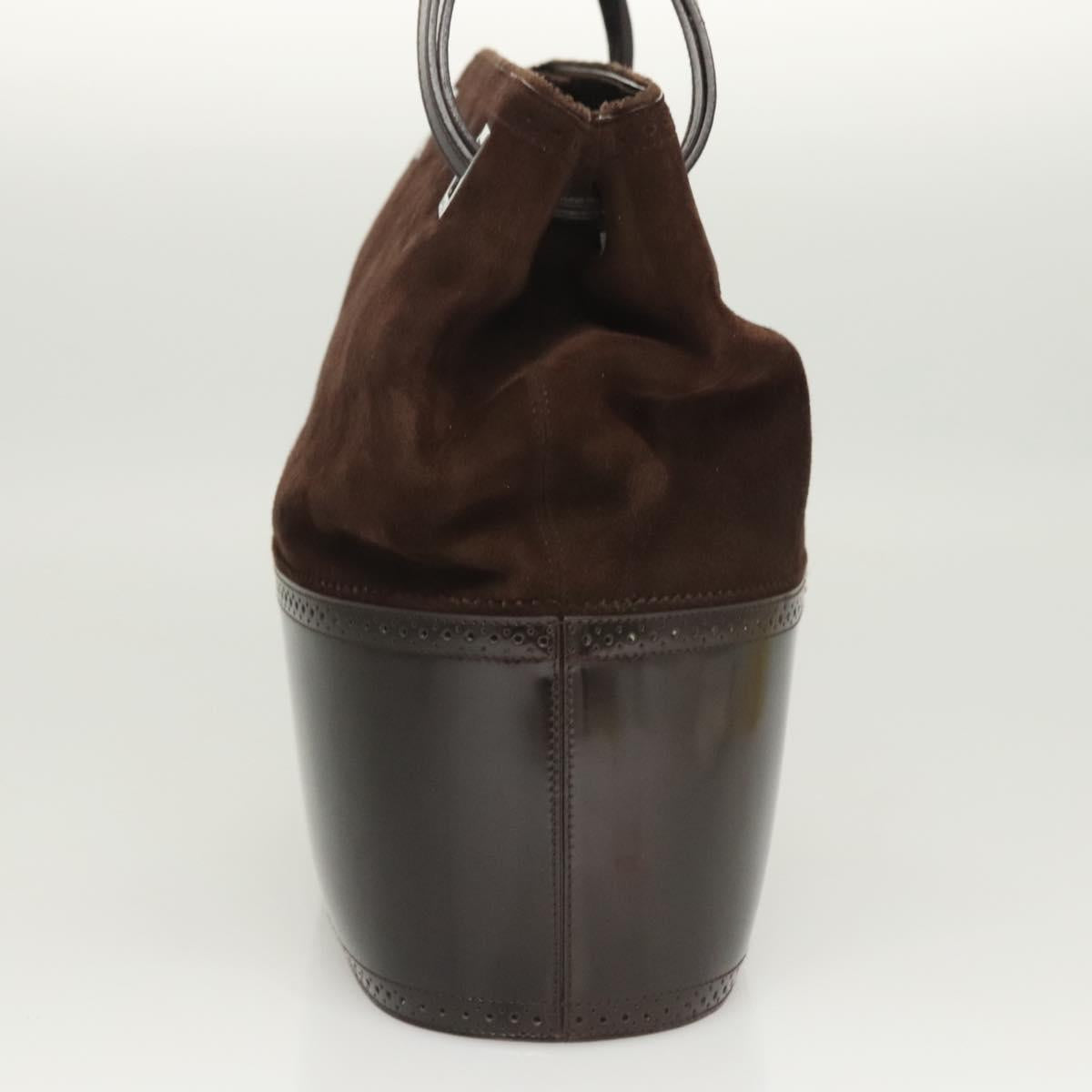 Salvatore Ferragamo Hand Bag Suede Brown Auth BA1711