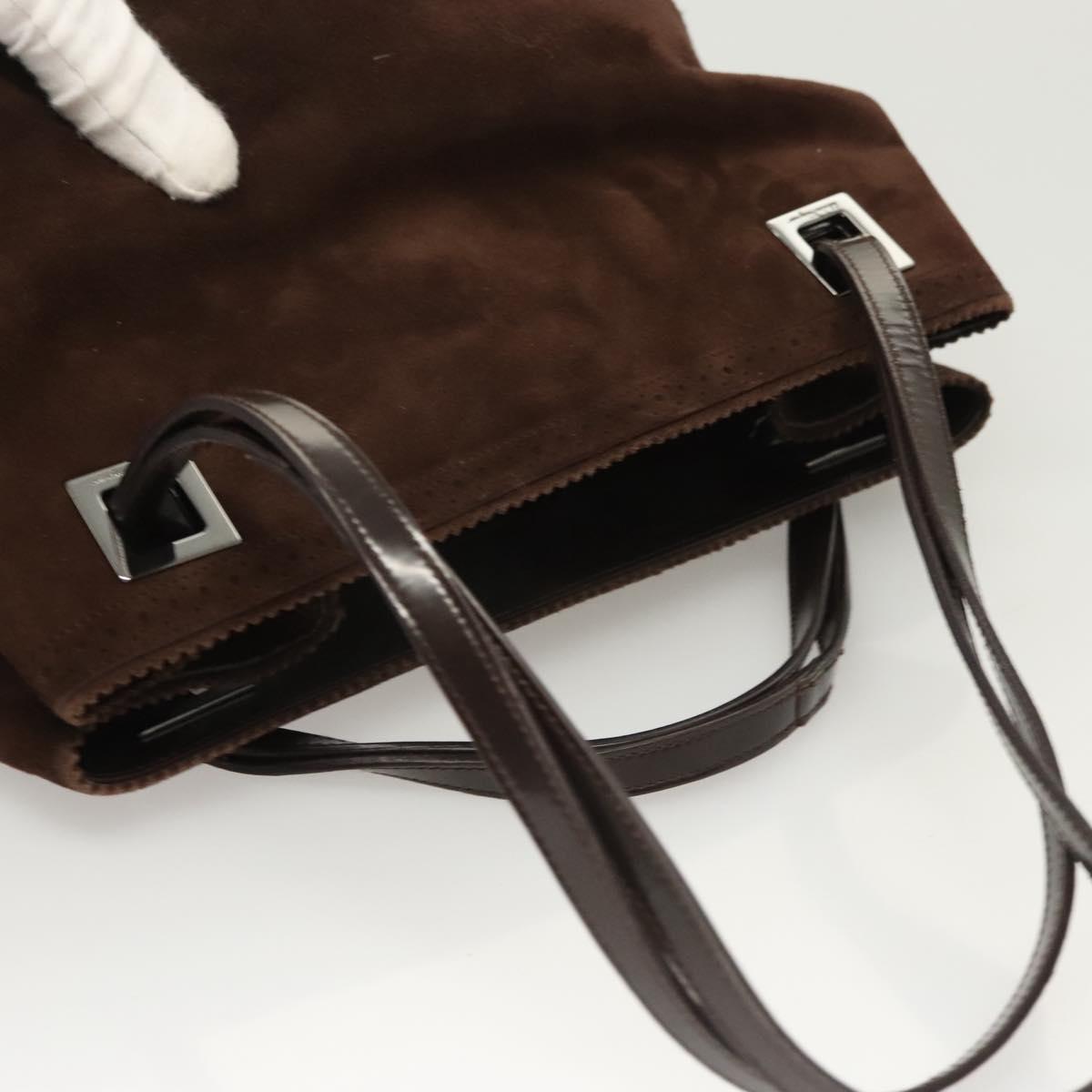Salvatore Ferragamo Hand Bag Suede Brown Auth BA1711