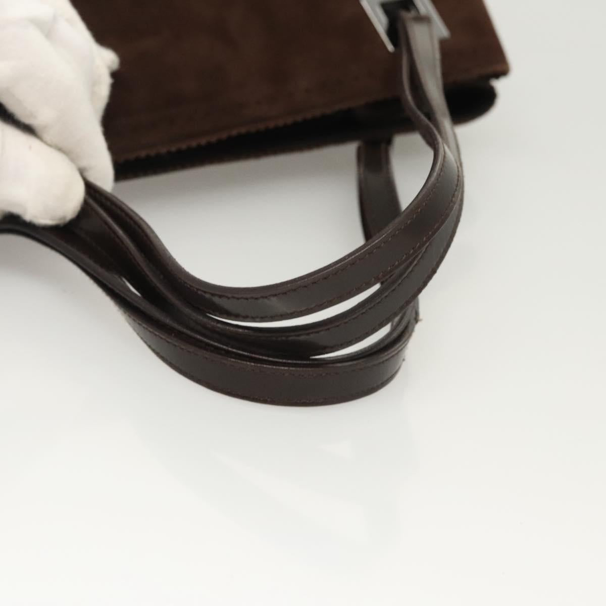 Salvatore Ferragamo Hand Bag Suede Brown Auth BA1711