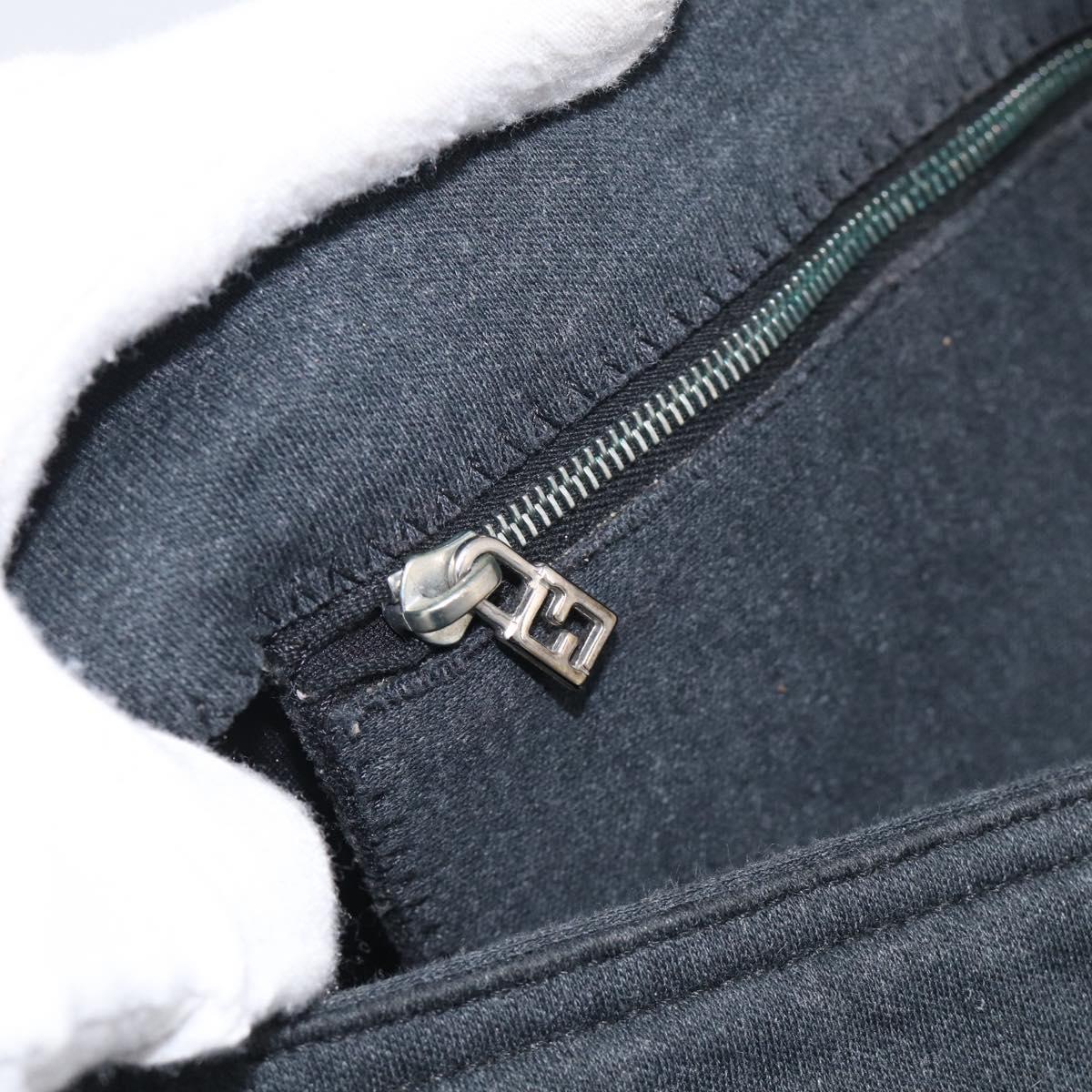FENDI Mamma Baguette Shoulder Bag cotton Gray Auth BA17114A
