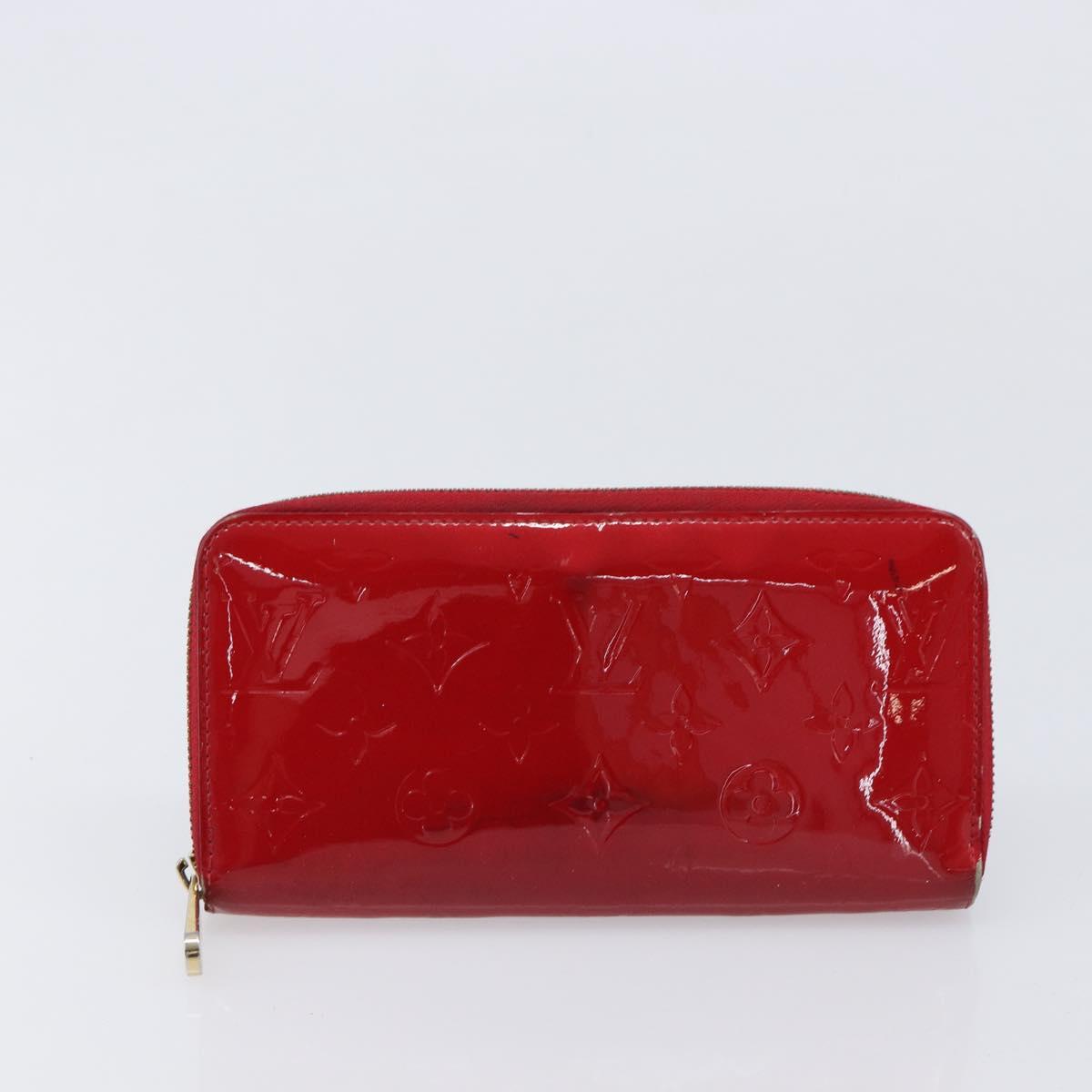 LOUIS VUITTON Monogram Vernis Pouch Wallet 3 Set Red LV Auth BA17115