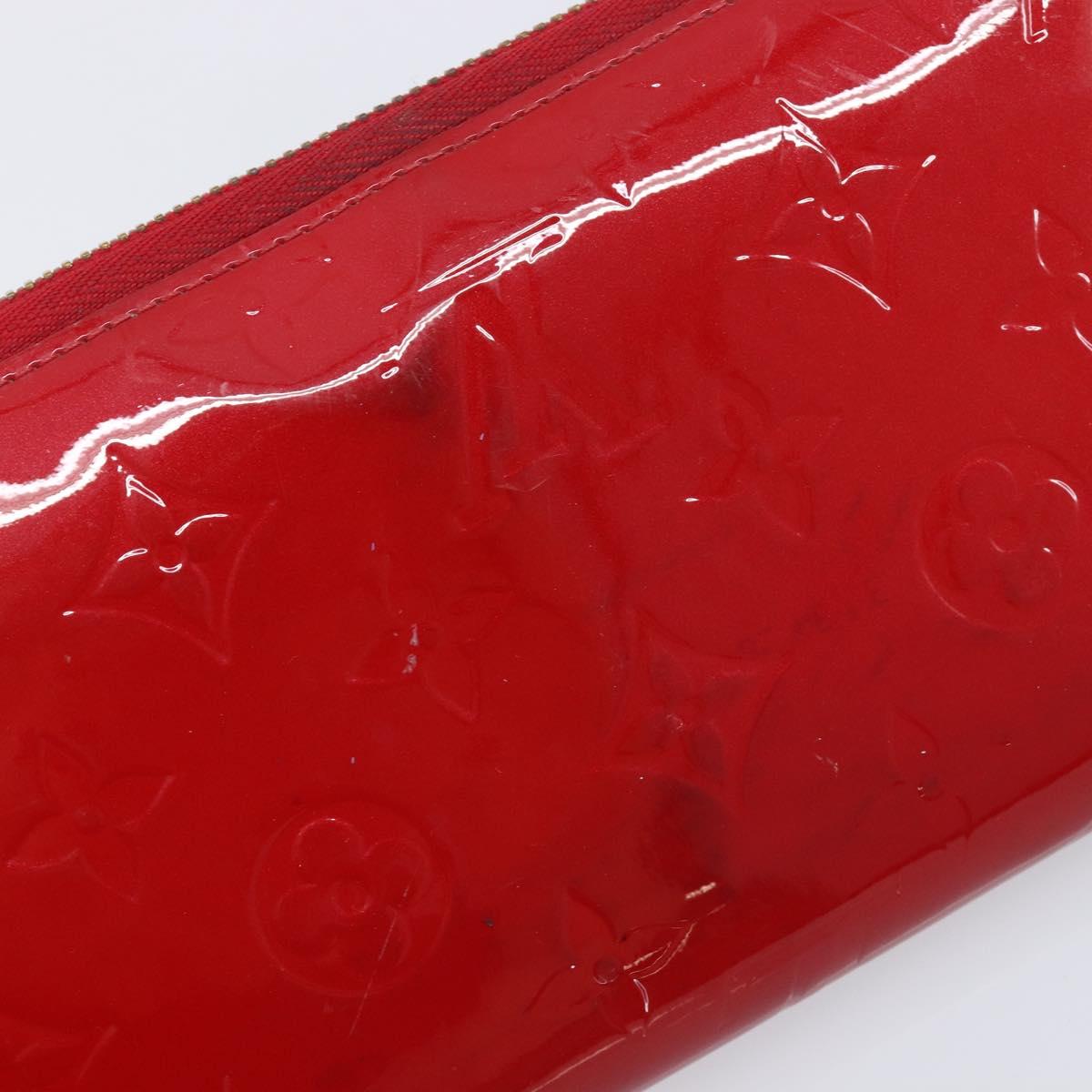 LOUIS VUITTON Monogram Vernis Pouch Wallet 3 Set Red LV Auth BA17115