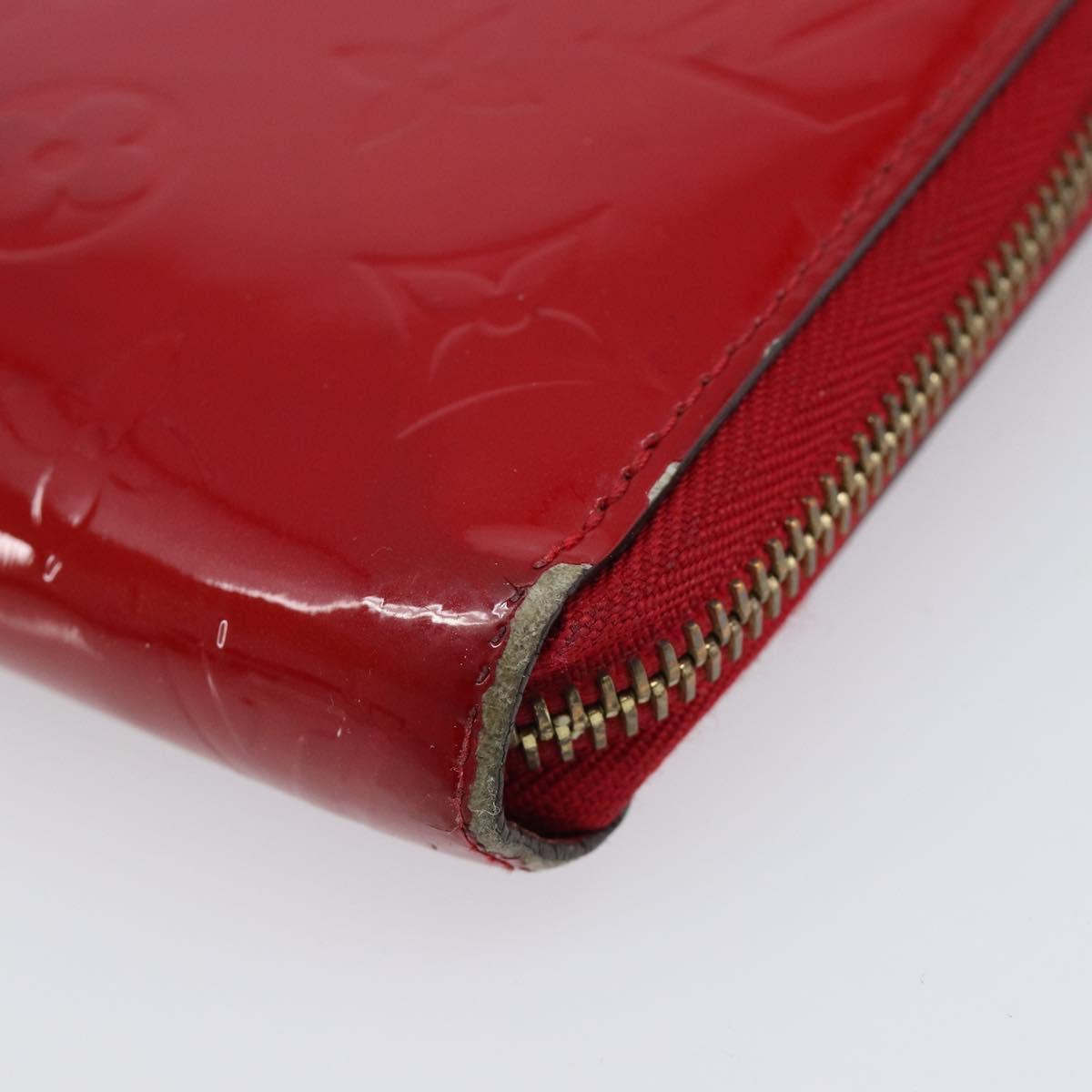 LOUIS VUITTON Monogram Vernis Pouch Wallet 3 Set Red LV Auth BA17115