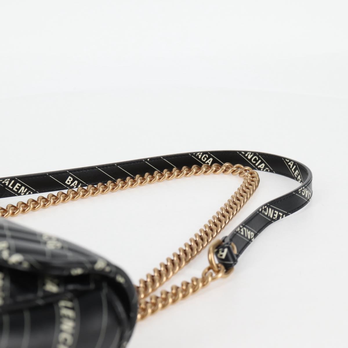GUCCI Balenciaga Chain The Hacker Project Bag Leather Black 443497 Auth BA1727M