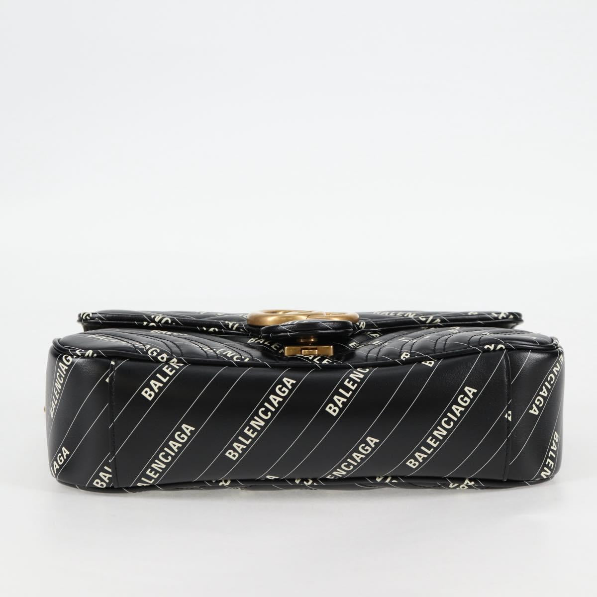 GUCCI Balenciaga Chain The Hacker Project Bag Leather Black 443497 Auth BA1727M