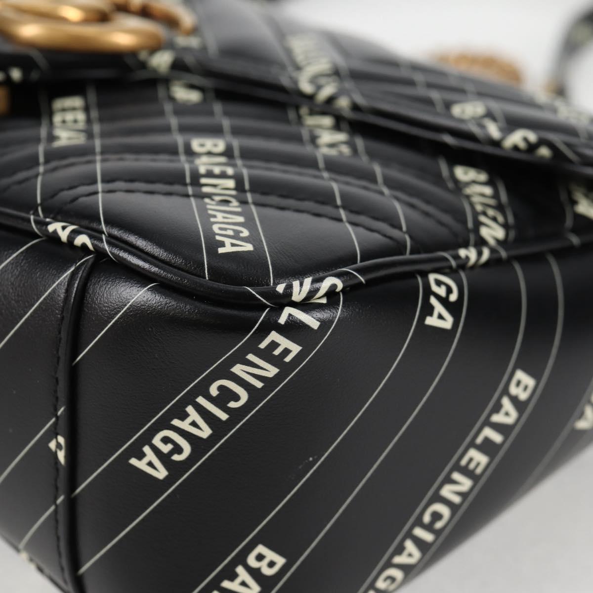 GUCCI Balenciaga Chain The Hacker Project Bag Leather Black 443497 Auth BA1727M