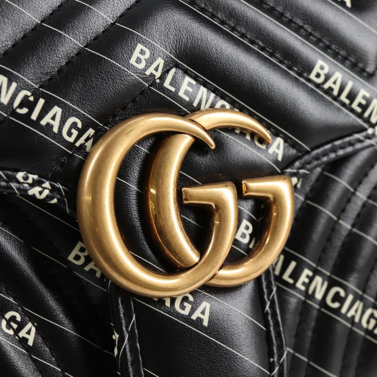 GUCCI Balenciaga Chain The Hacker Project Bag Leather Black 443497 Auth BA1727M