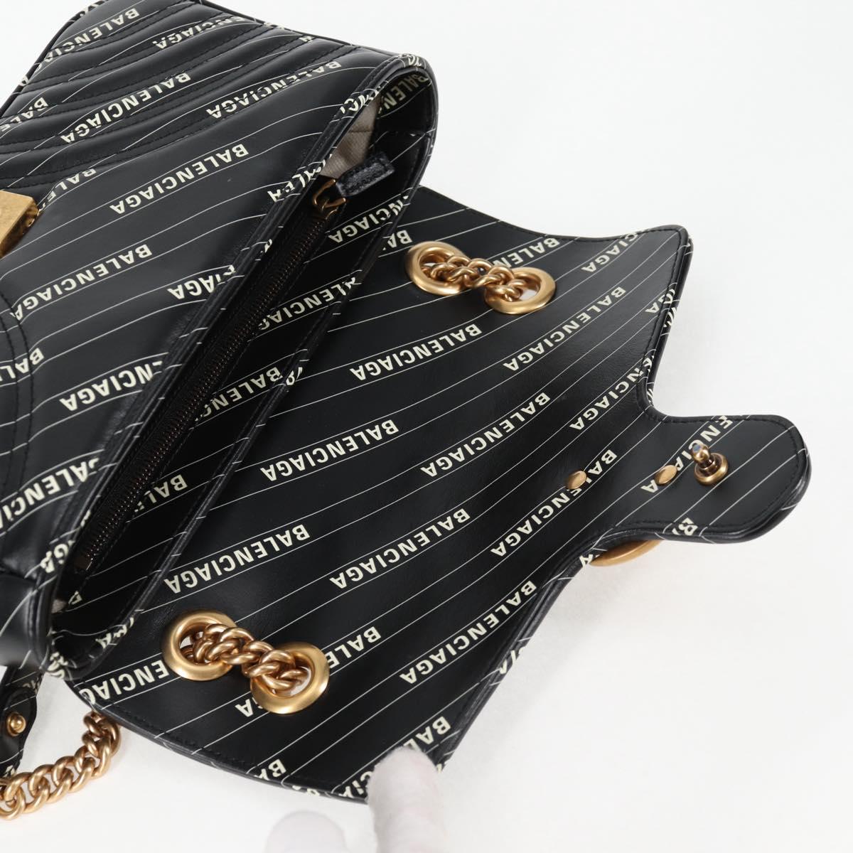 GUCCI Balenciaga Chain The Hacker Project Bag Leather Black 443497 Auth BA1727M