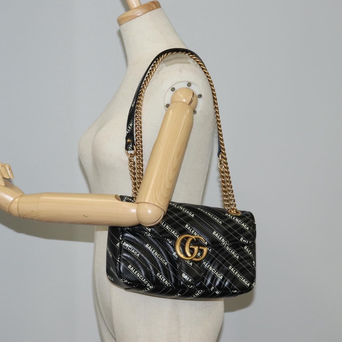 GUCCI Balenciaga Chain The Hacker Project Bag Leather Black 443497 Auth BA1727M