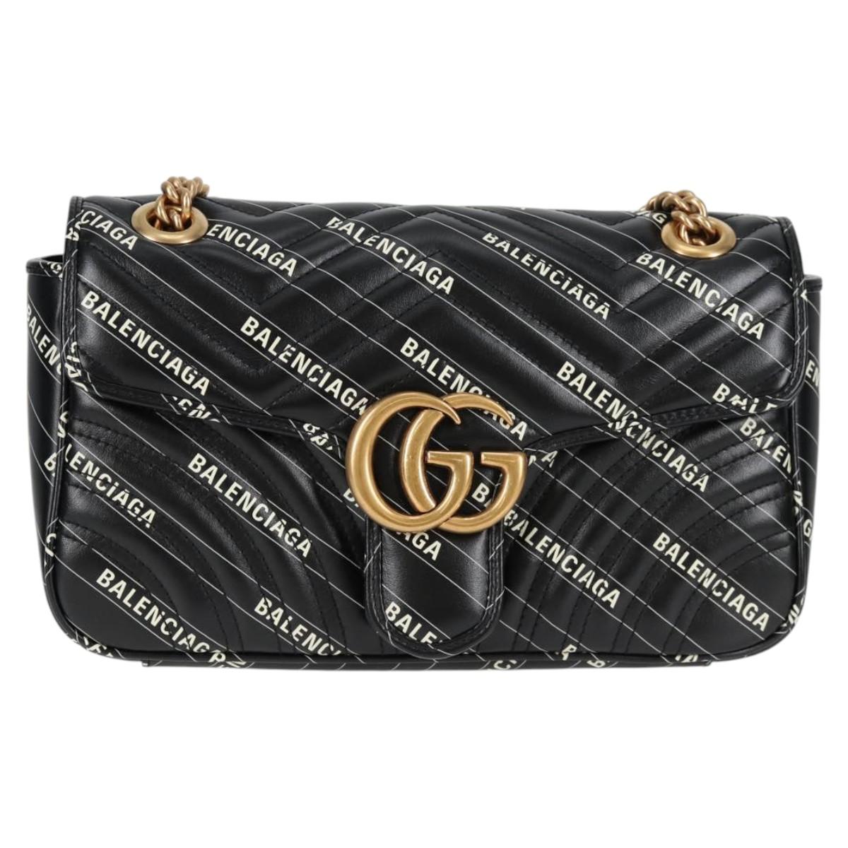 GUCCI Balenciaga Chain The Hacker Project Bag Leather Black 443497 Auth BA1727M