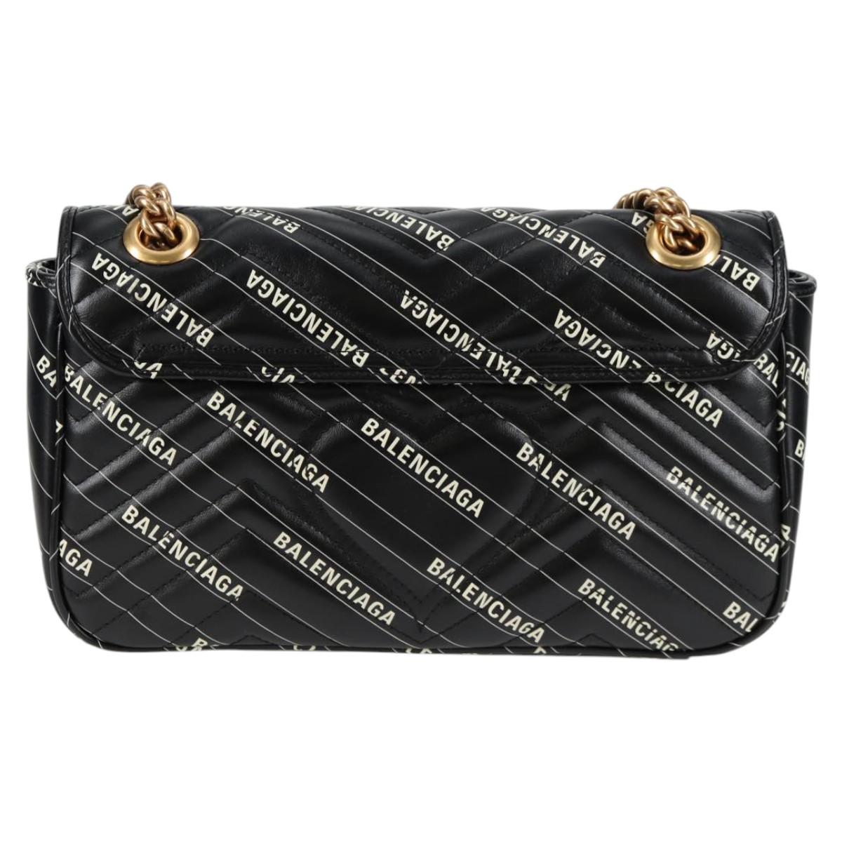 GUCCI Balenciaga Chain The Hacker Project Bag Leather Black 443497 Auth BA1727M