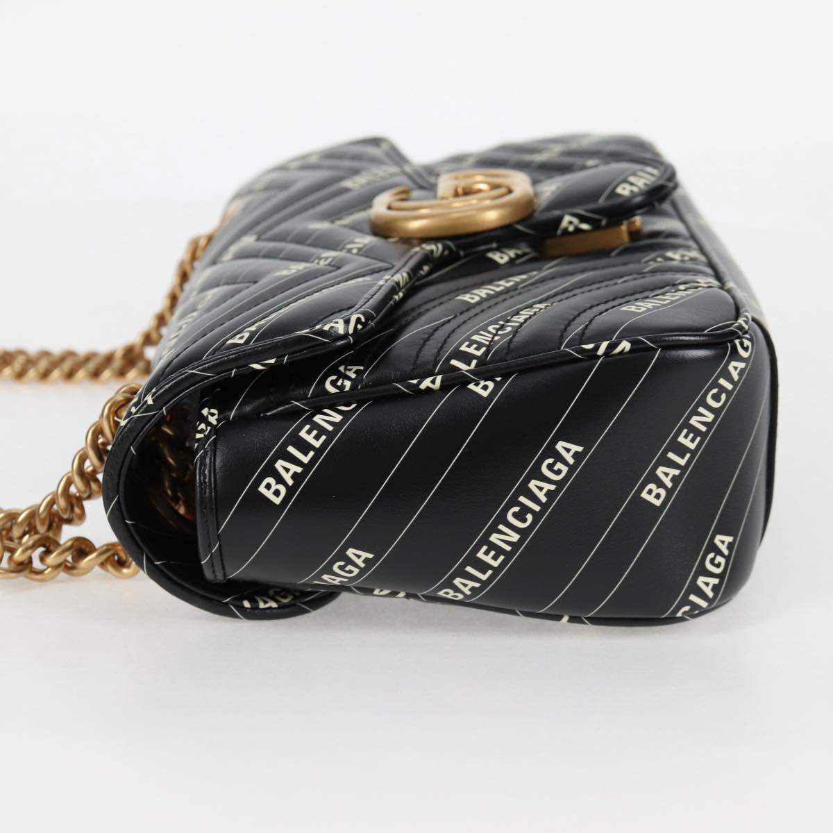 GUCCI Balenciaga Chain The Hacker Project Bag Leather Black 443497 Auth BA1727M