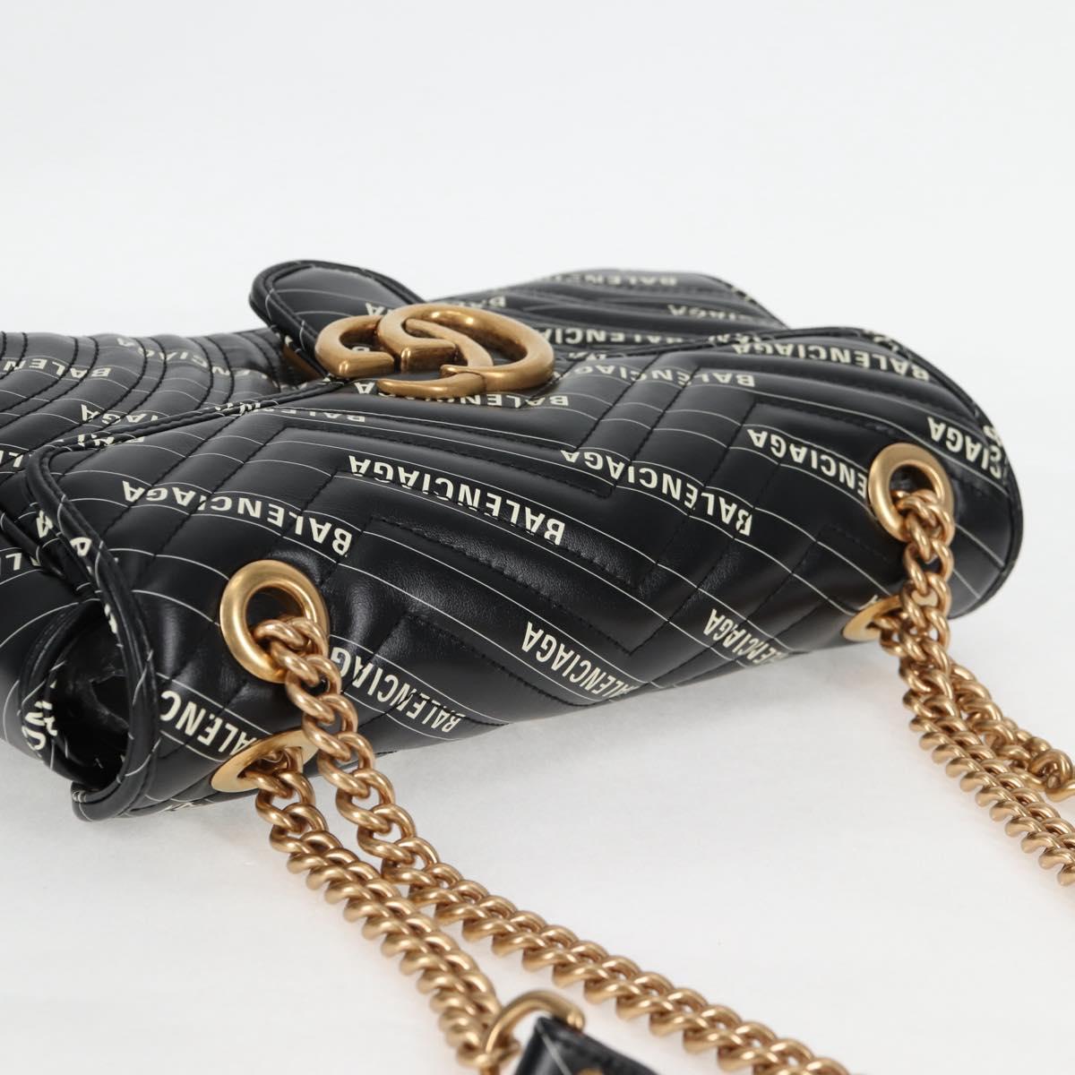 GUCCI Balenciaga Chain The Hacker Project Bag Leather Black 443497 Auth BA1727M