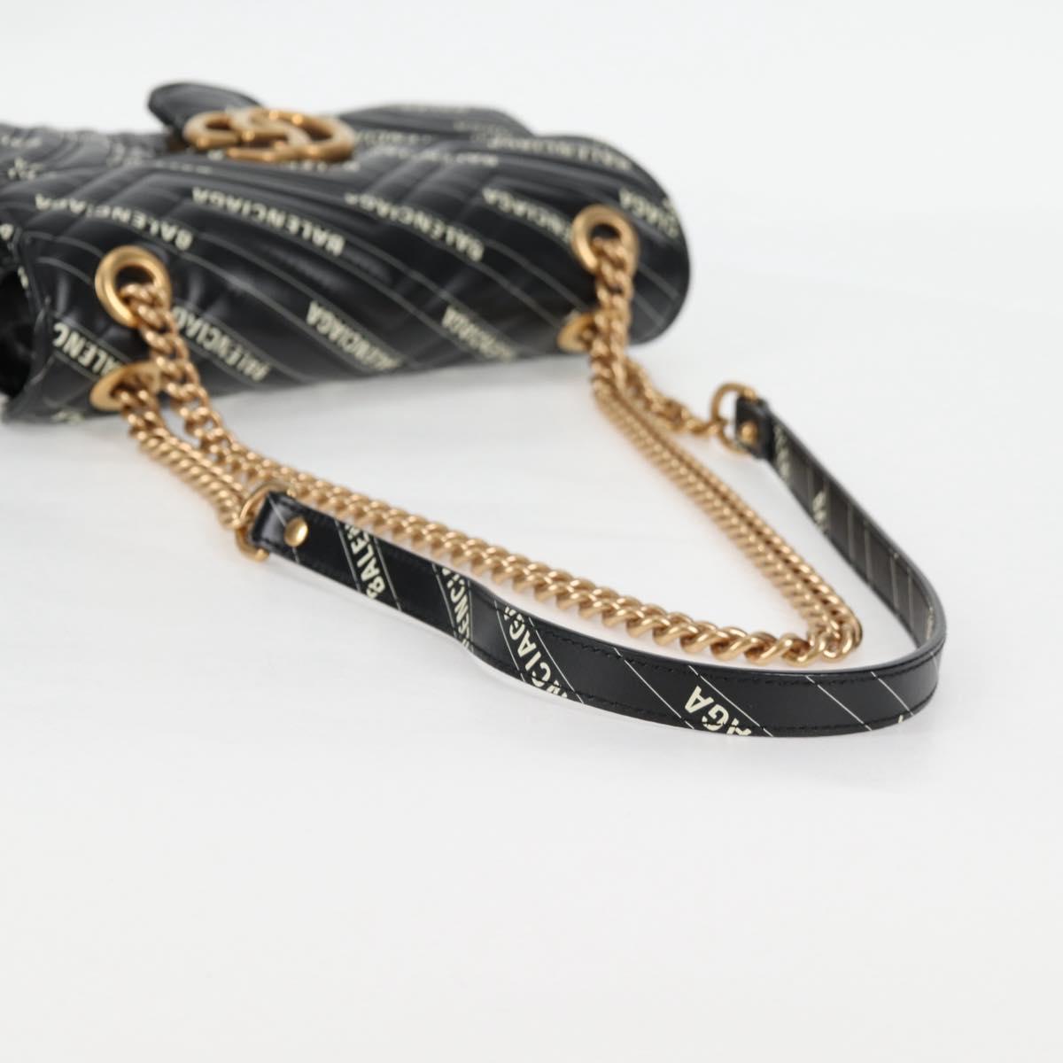 GUCCI Balenciaga Chain The Hacker Project Bag Leather Black 443497 Auth BA1727M