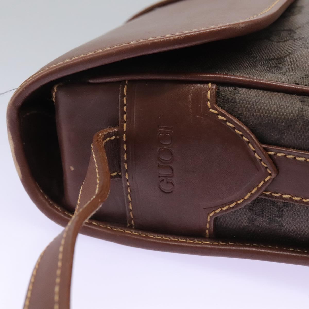GUCCI GG Canvas Shoulder Bag Brown Gold 001 261 0613 Auth BA1734