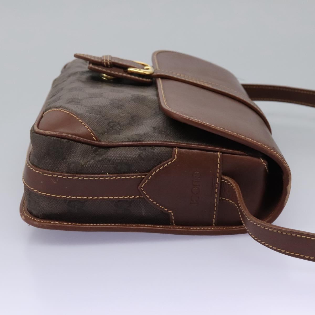GUCCI GG Canvas Shoulder Bag Brown Gold 001 261 0613 Auth BA1734