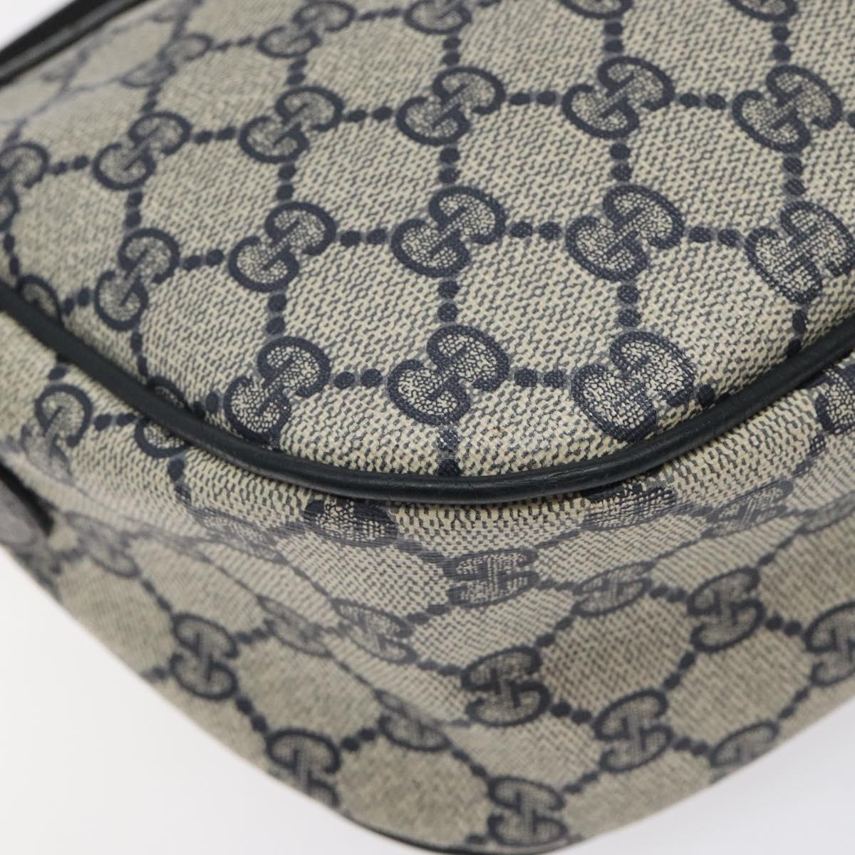 GUCCI GG Supreme Sherry Line Bag PVC Navy Gold Red 89 02 032 Auth BA1735