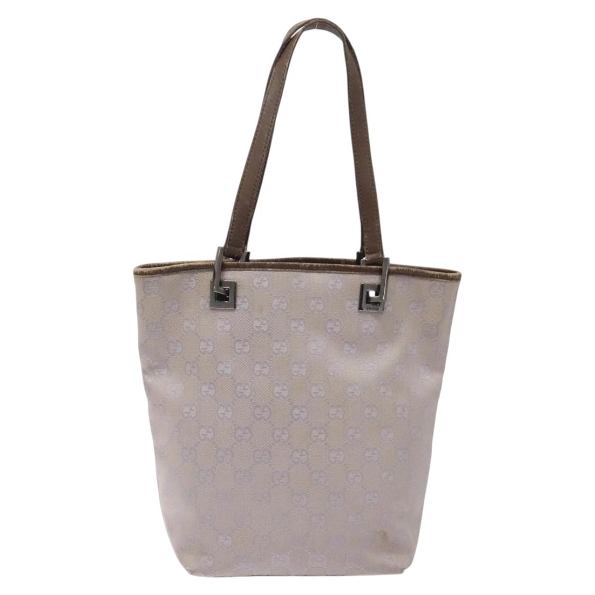 GUCCI GG Canvas Tote Bag Silver Purple 31244 Auth BA1736