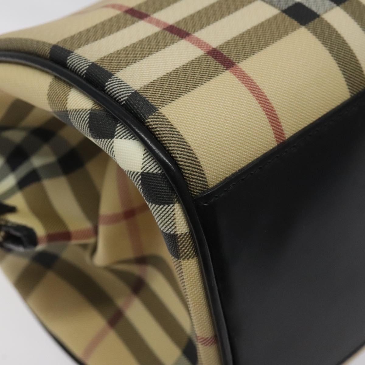 BURBERRY Nova Check Shoulder Bag PVC Beige Auth BA1737