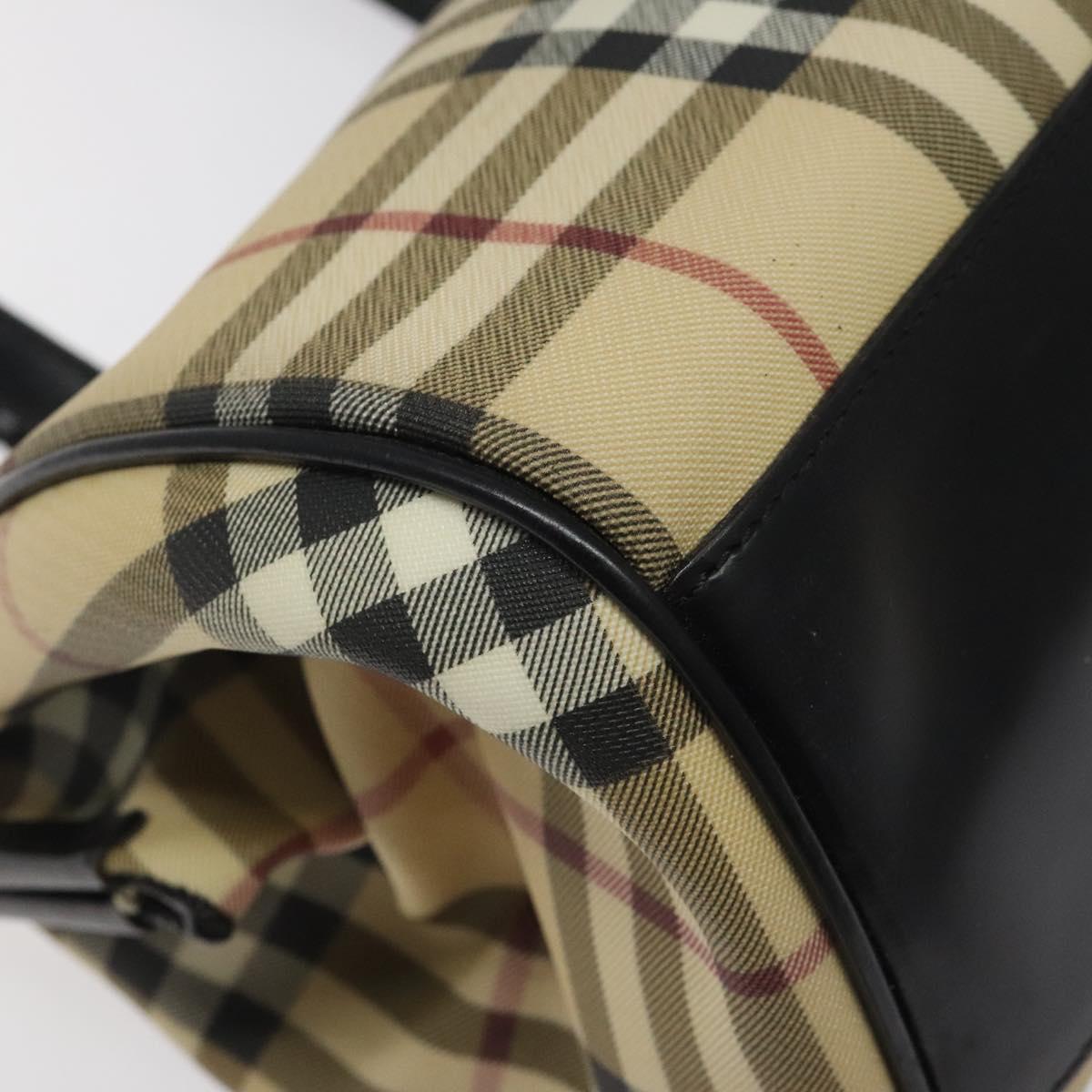 BURBERRY Nova Check Shoulder Bag PVC Beige Auth BA1737