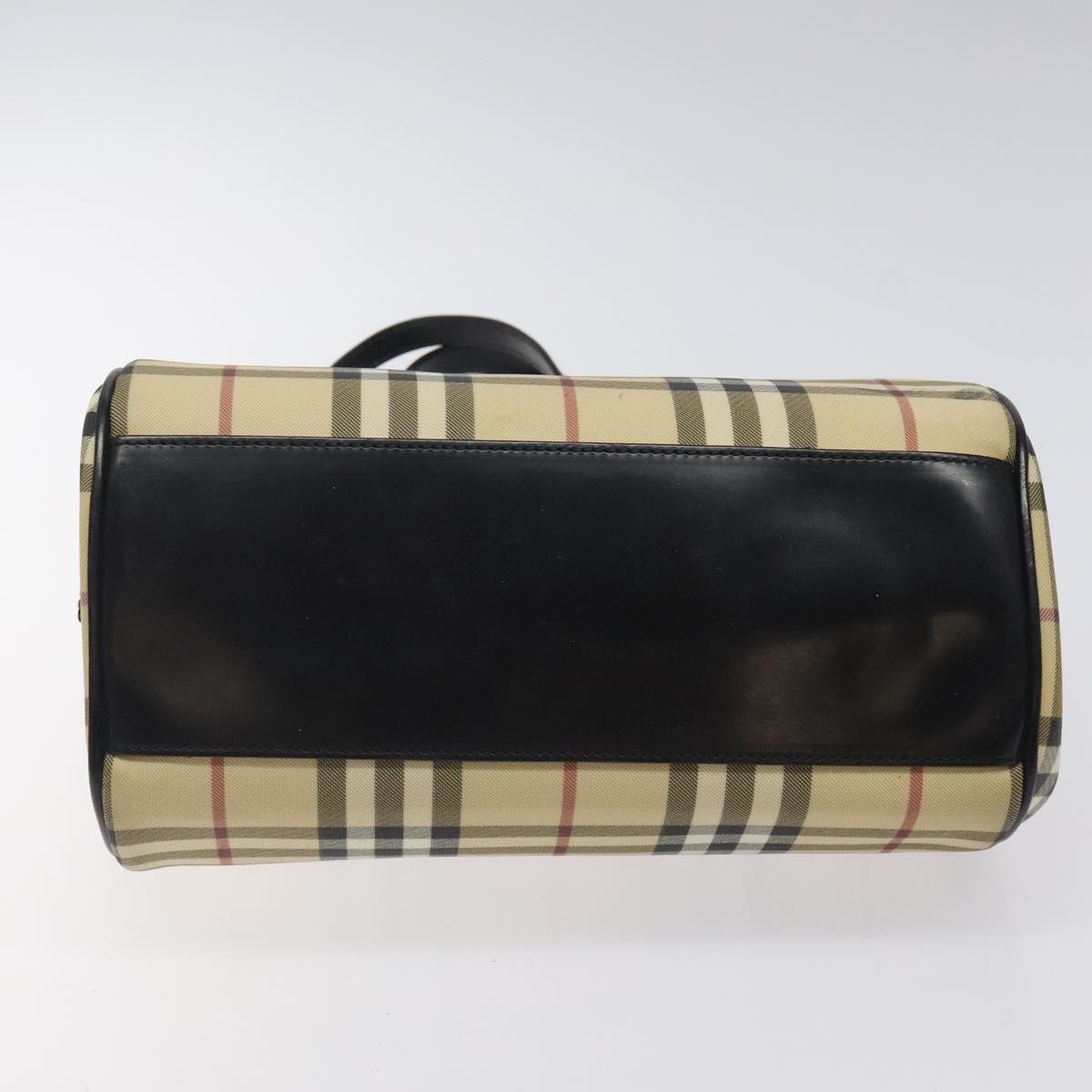 BURBERRY Nova Check Shoulder Bag PVC Beige Auth BA1737