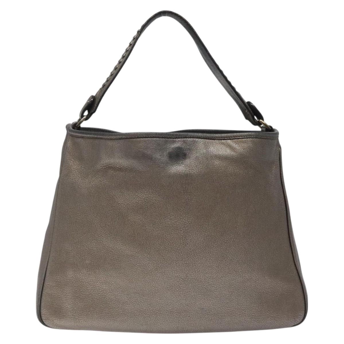 Salvatore Ferragamo Shoulder Bag Leather Champagne Gold Auth BA1746