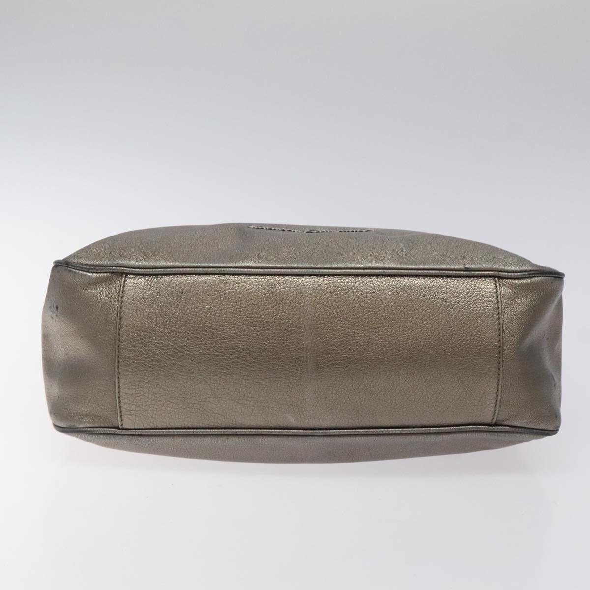 Salvatore Ferragamo Shoulder Bag Leather Champagne Gold Auth BA1746