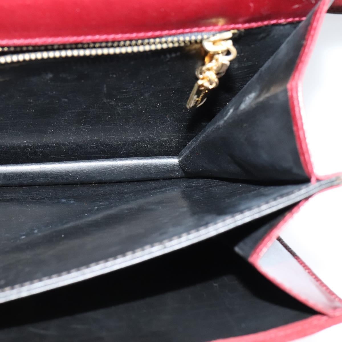 Salvatore Ferragamo Shoulder Bag Suede Bordeaux Gold Auth BA1768