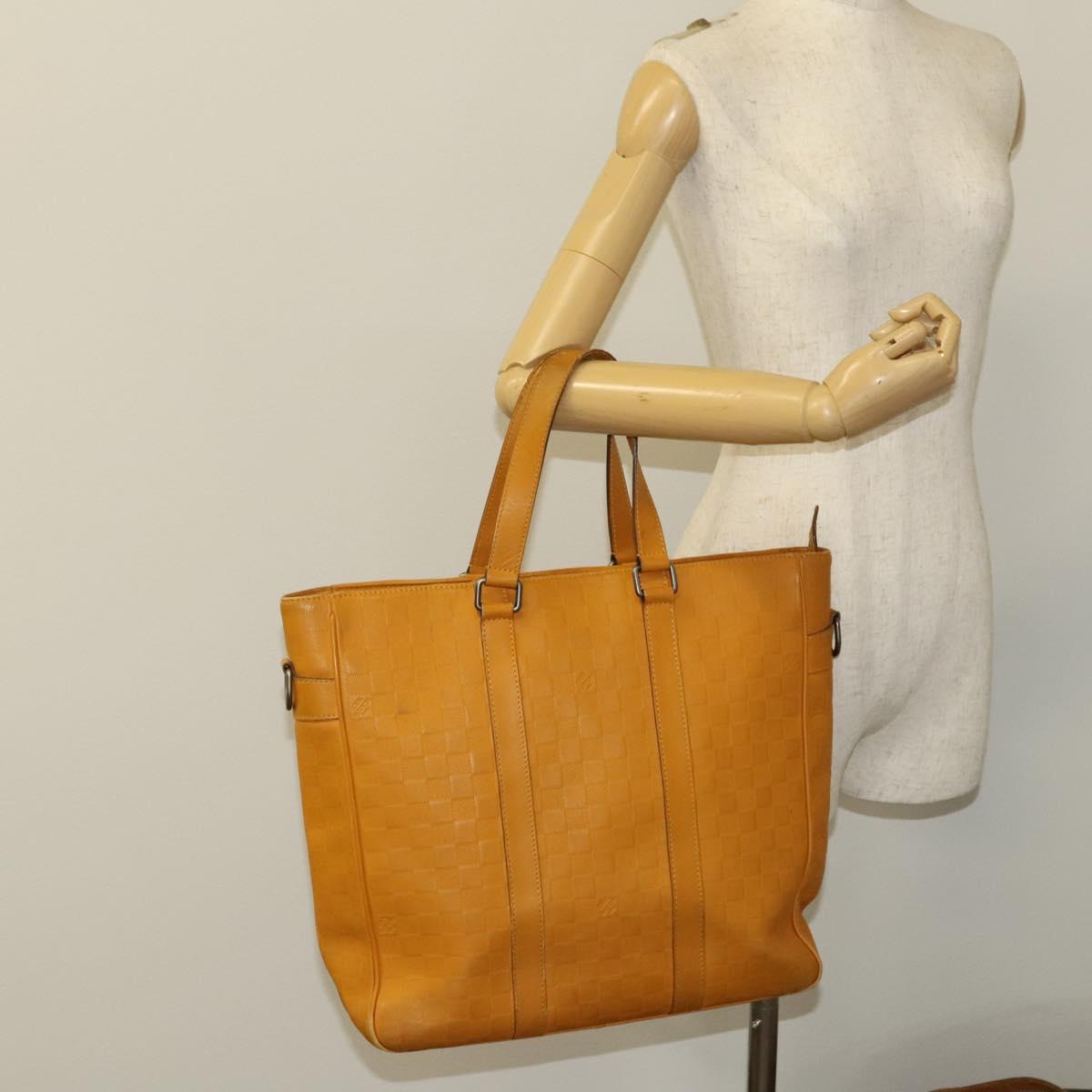 LOUIS VUITTON Damier Infini Neo Tadao Bag 2way Yellow N41228 LV Auth BA1777
