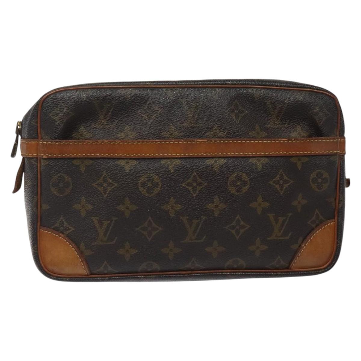 LOUIS VUITTON Monogram Compiegne 28 Clutch Bag M51845 LV Auth BA1787
