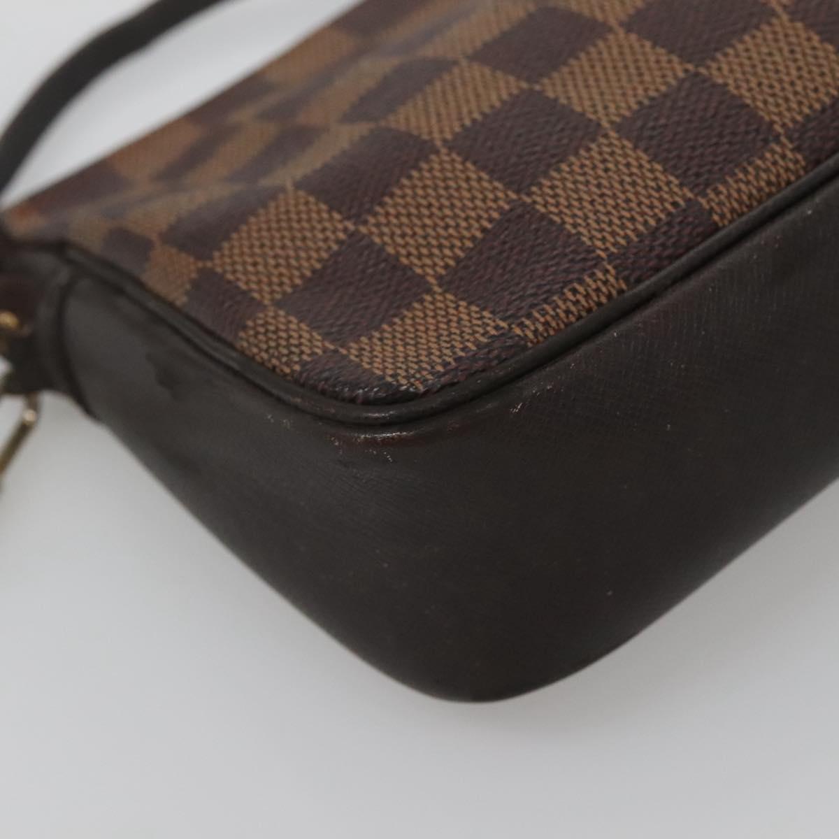 LOUIS VUITTON Damier Ebene Trousse Makeup Pouch N51982 LV Auth BA1789