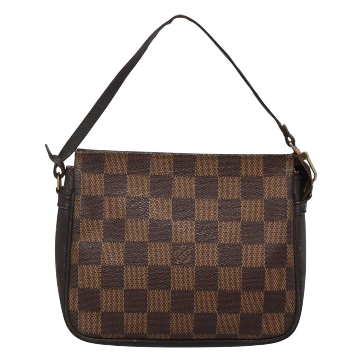 LOUIS VUITTON Damier Ebene Trousse Makeup Pouch N51982 LV Auth BA1789
