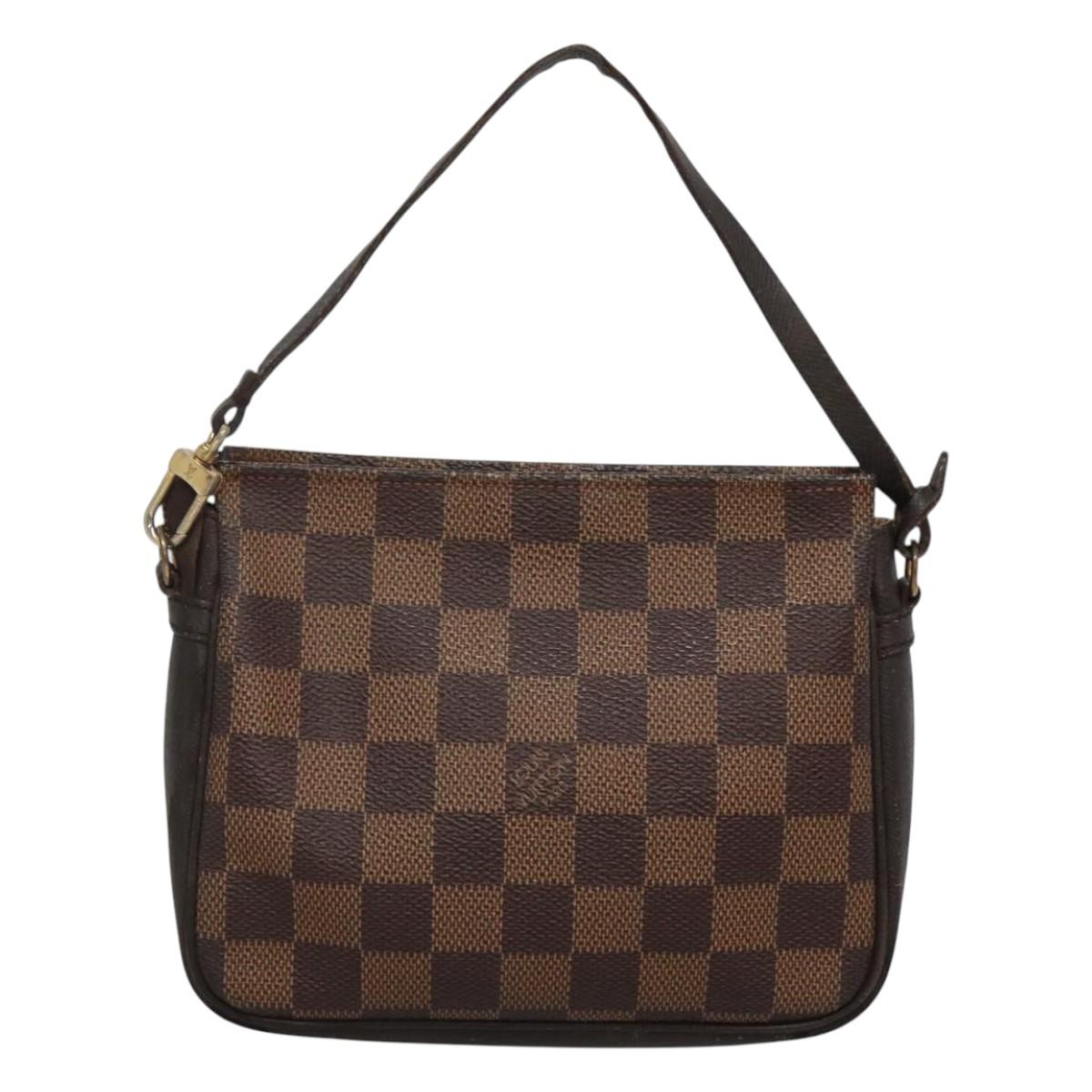 LOUIS VUITTON Damier Ebene Trousse Makeup Pouch N51982 LV Auth BA1789