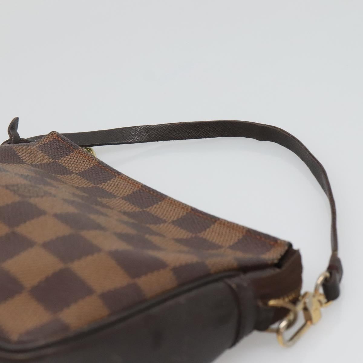 LOUIS VUITTON Damier Ebene Trousse Makeup Pouch N51982 LV Auth BA1789