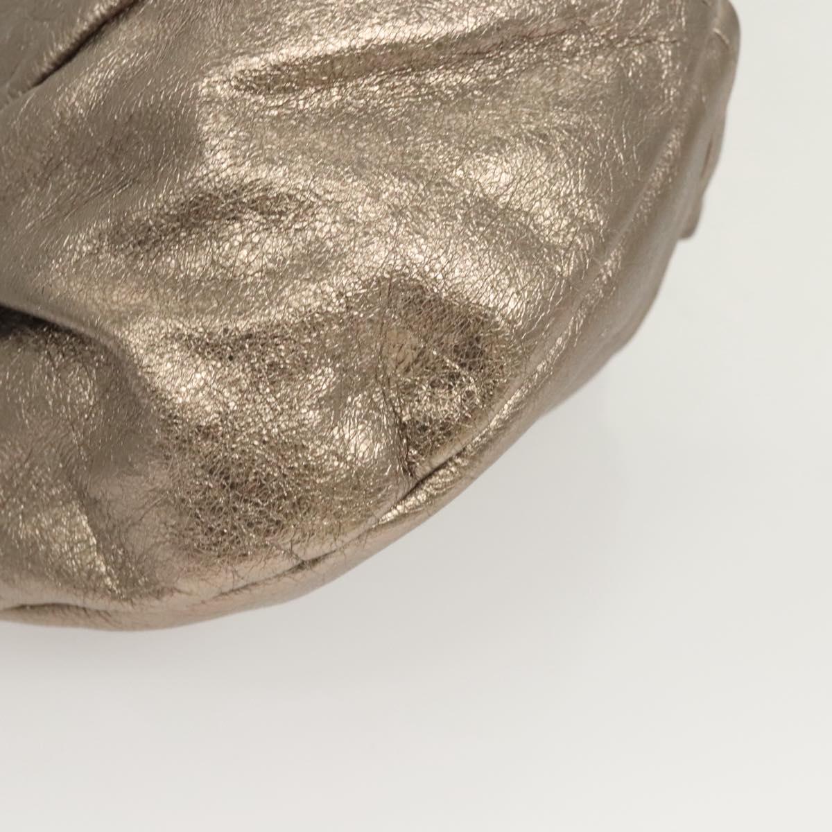 Salvatore Ferragamo Vala Shoulder Bag Leather Champagne Gold Auth BA1804