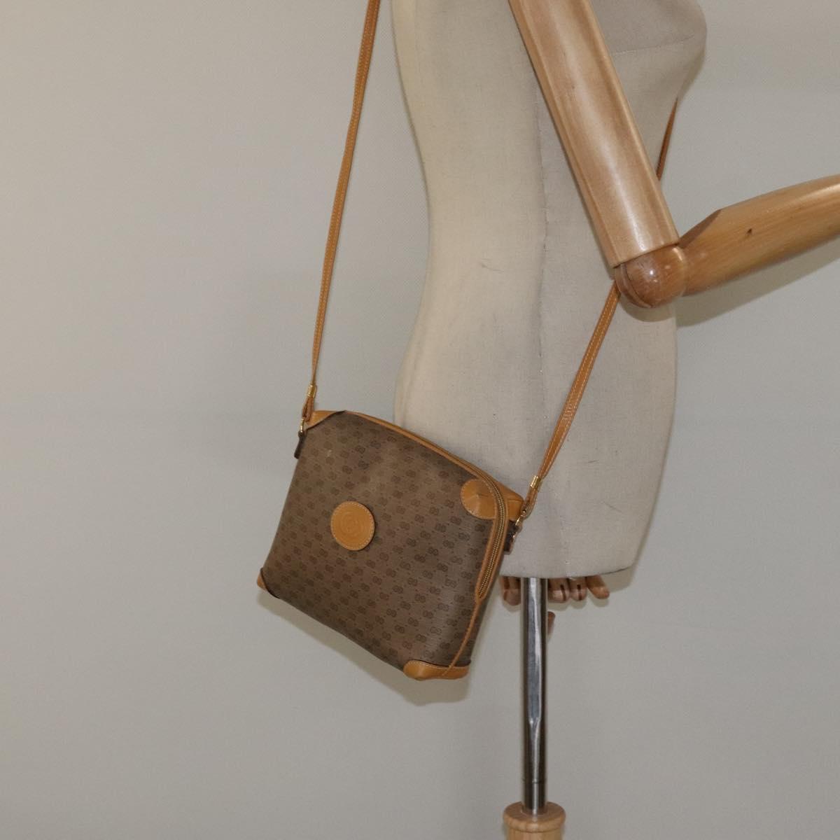 GUCCI Micro GG Supreme Shoulder Bag PVC Beige Gold 007 115 0093 Auth BA1805