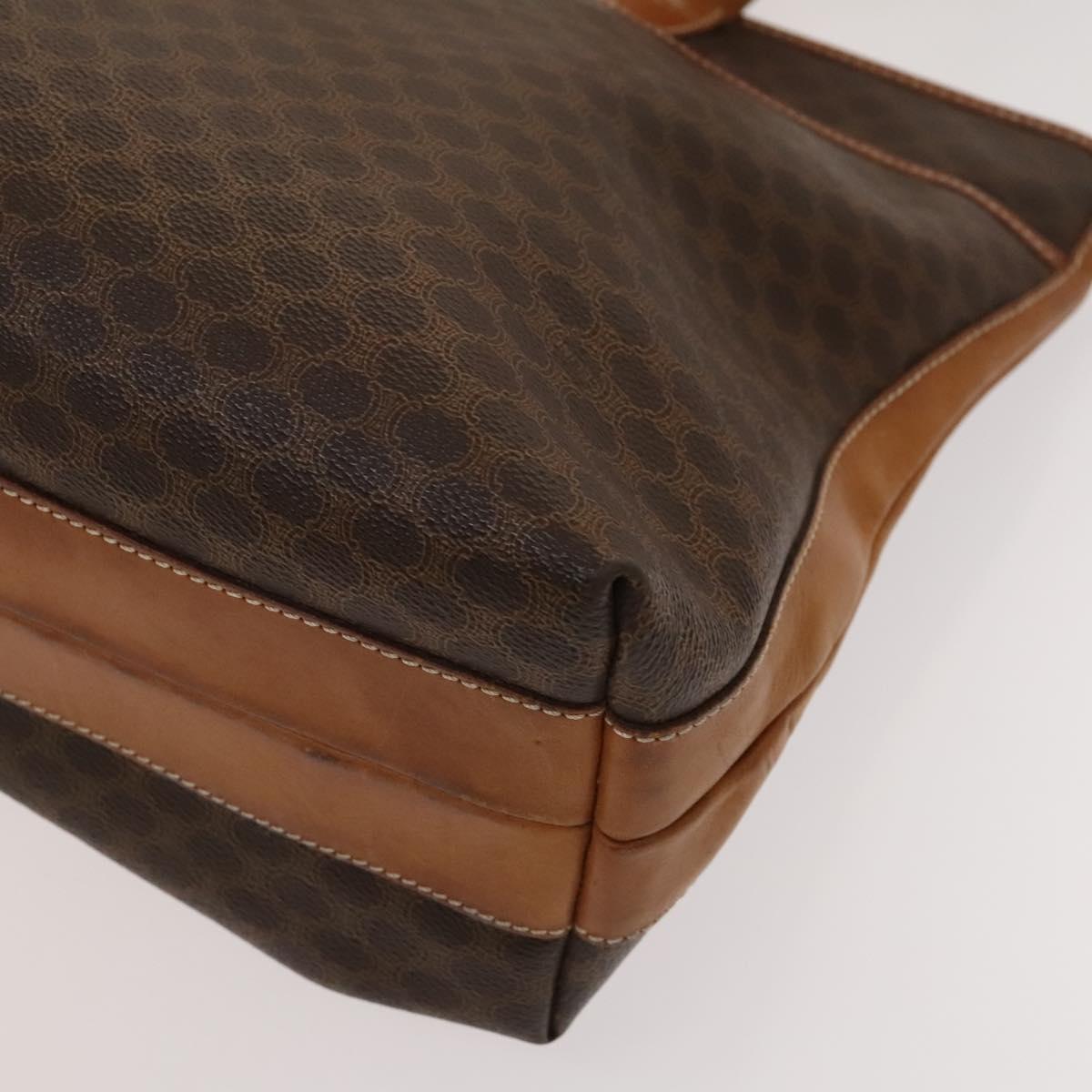 CELINE Macadam Canvas Tote Bag PVC Leather Brown Auth BA1814