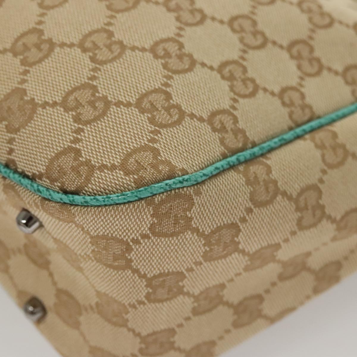 GUCCI GG Canvas Tote Bag Beige Silver 113019 Auth BA1823