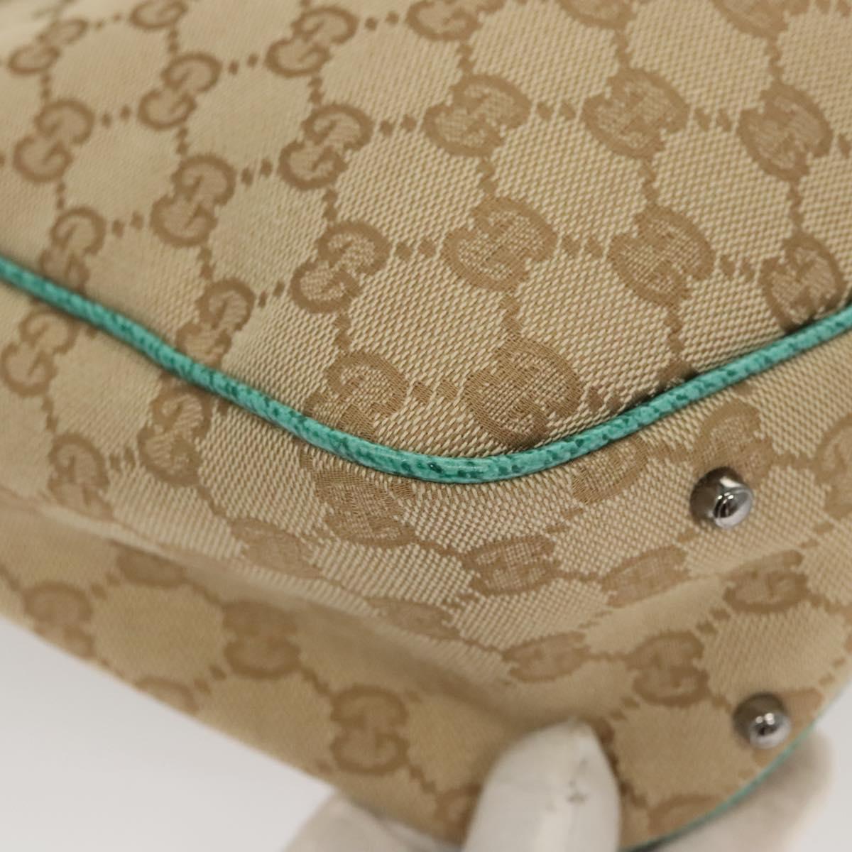 GUCCI GG Canvas Tote Bag Beige Silver 113019 Auth BA1823