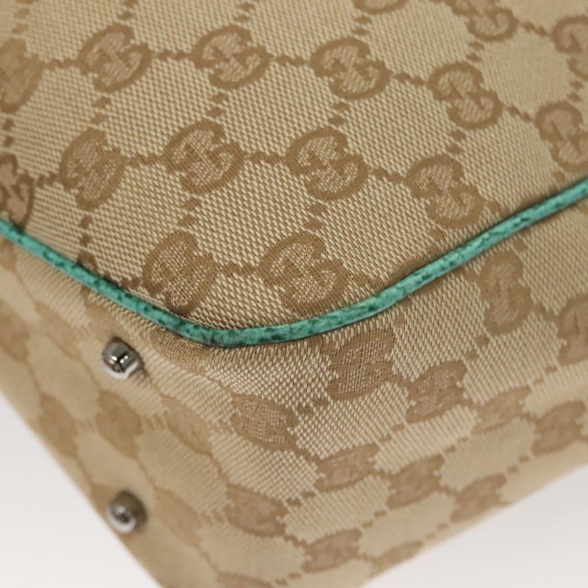 GUCCI GG Canvas Tote Bag Beige Silver 113019 Auth BA1823
