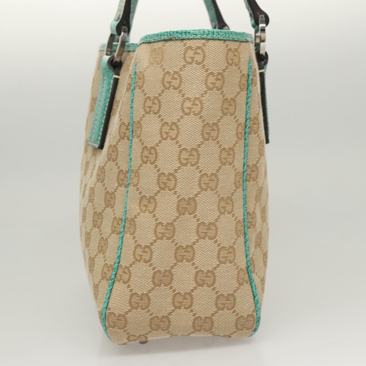GUCCI GG Canvas Tote Bag Beige Silver 113019 Auth BA1823