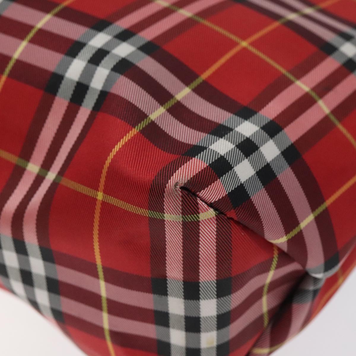 BURBERRY Nova Check Tote Bag Nylon Red Auth BA1829
