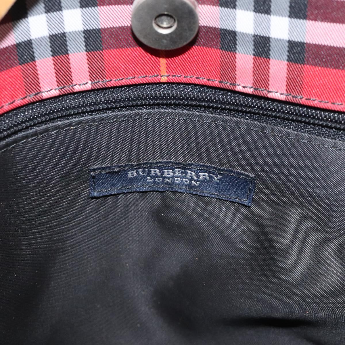 BURBERRY Nova Check Tote Bag Nylon Red Auth BA1829