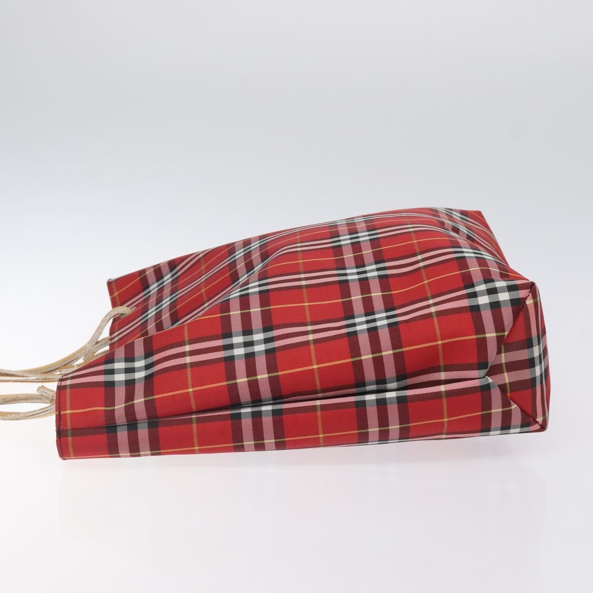 BURBERRY Nova Check Tote Bag Nylon Red Auth BA1829