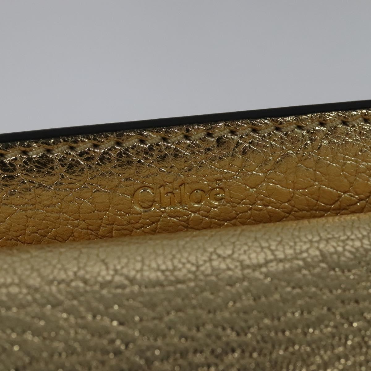 Chloe Georgia Shoulder Bag Leather Gold Auth BA1844