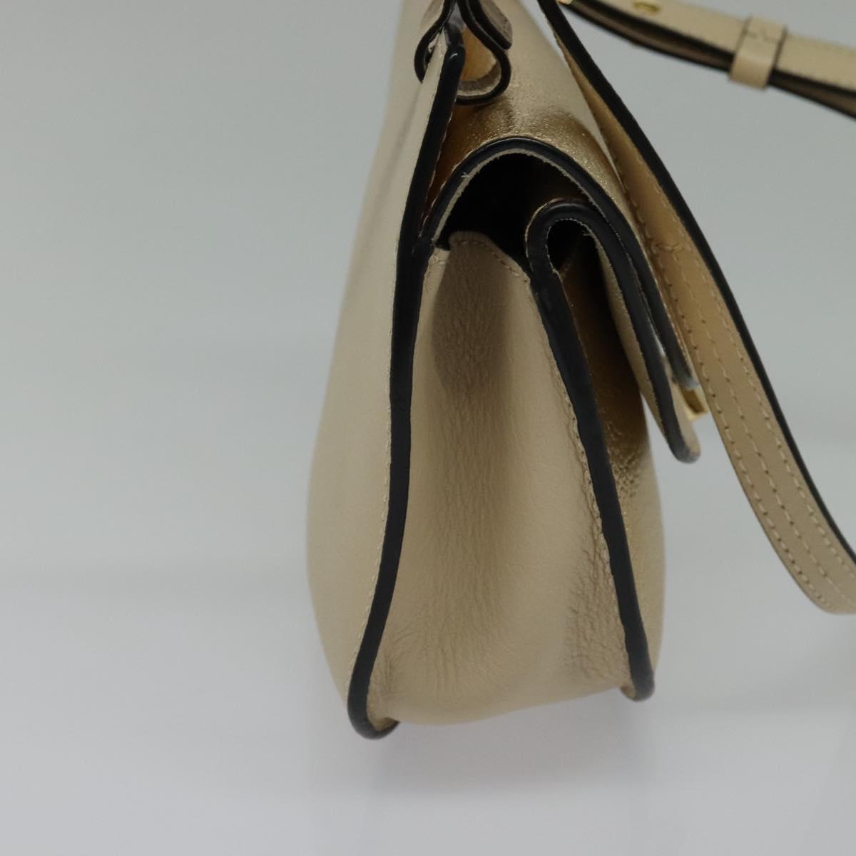 Chloe Georgia Shoulder Bag Leather Gold Auth BA1844