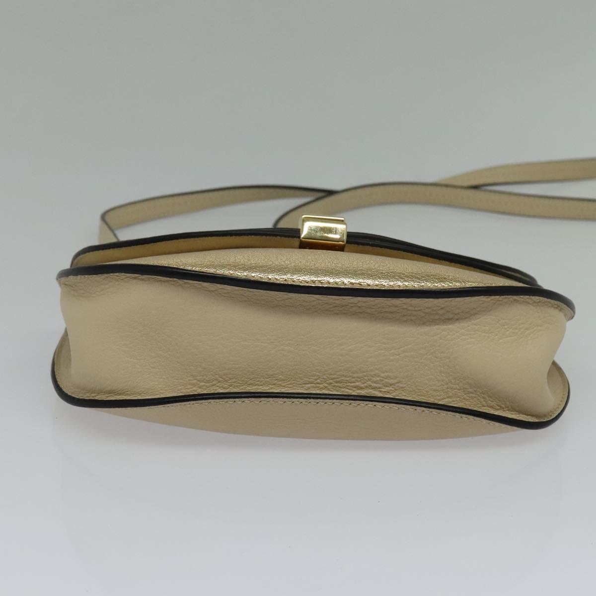 Chloe Georgia Shoulder Bag Leather Gold Auth BA1844