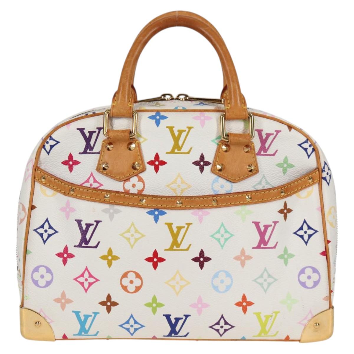 LOUIS VUITTON Monogram Multicolor Trouville Hand Bag White M92663 Auth BA1858V