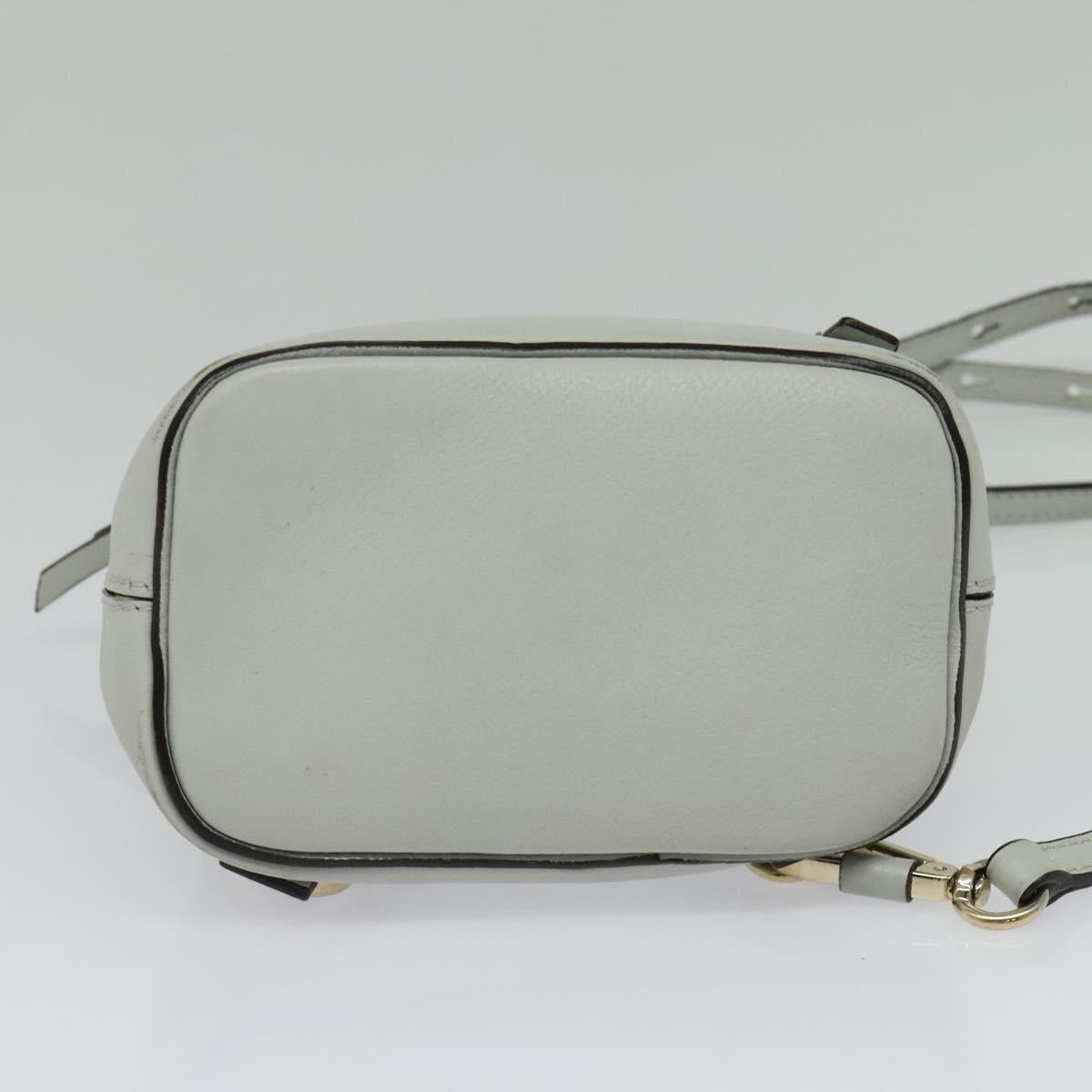 Chloe Fay Hand Bag Leather 2way Light Blue Gold Auth BA1867