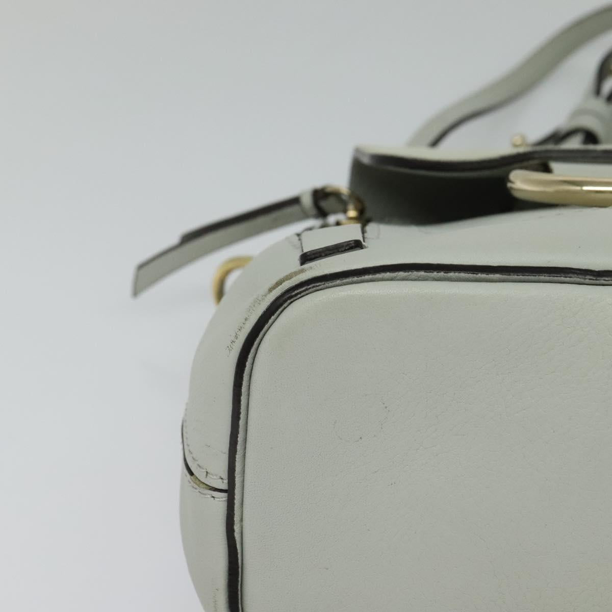 Chloe Fay Hand Bag Leather 2way Light Blue Gold Auth BA1867